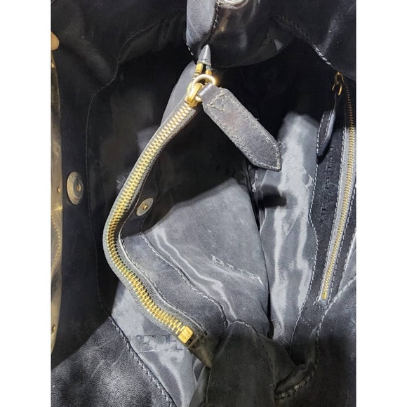 Authentic Burberry Leather Metal Tote Bag Black - Picture 12 of 13